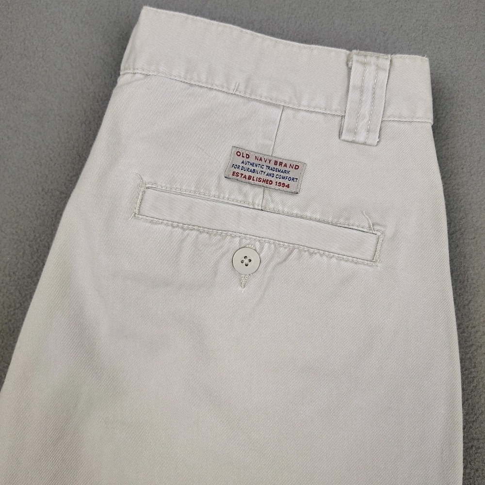 Vintage 2003 Old Navy Khaki Shorts Men 33 Beige Flat Front Casual Preppy 9" Mint